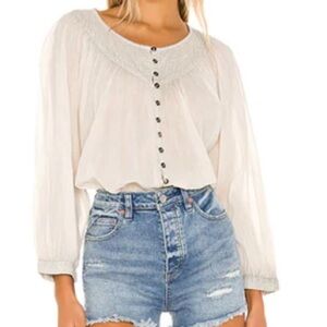 Free People We The Free Cool Meadow top size small New bohemian off white